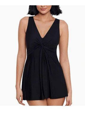 Miraclesuit Little Black Swimdress Marais Tummy Control Size 14